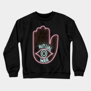 Spiritually aware - ritual war - Neon Sign pun Crewneck Sweatshirt